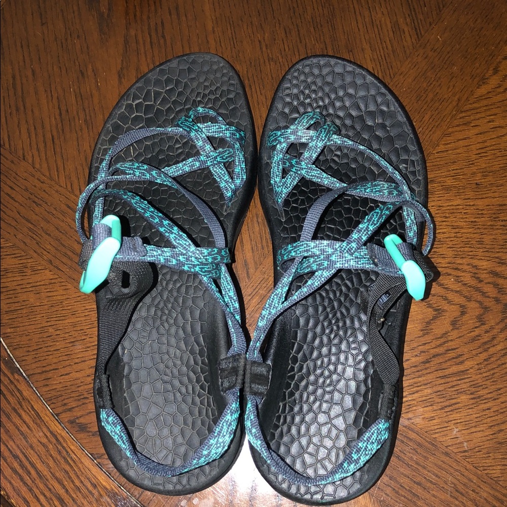 Black Sandal with Teal Straps Chacos